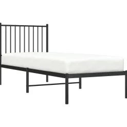 vidaXL Camas Y Accesorios-Estructura cama sin colchón con cabecero metal 75x190 cm