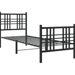 vidaXL Camas Y Accesorios-Estructura cama sin colchón con estribo metal 75x190 cm