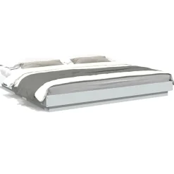 vidaXL Camas Y Accesorios-Estructura cama y luces LED madera ingeniería blanca 200x200 cm