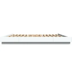 vidaXL Camas Y Accesorios-Estructura cama y luces LED madera ingeniería blanca 200x200 cm