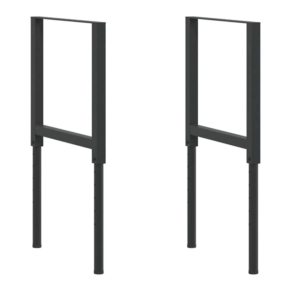 vidaXL Estructura de banco de trabajo 2 uds metal 55x(69-95,5)cm Negro Clearance