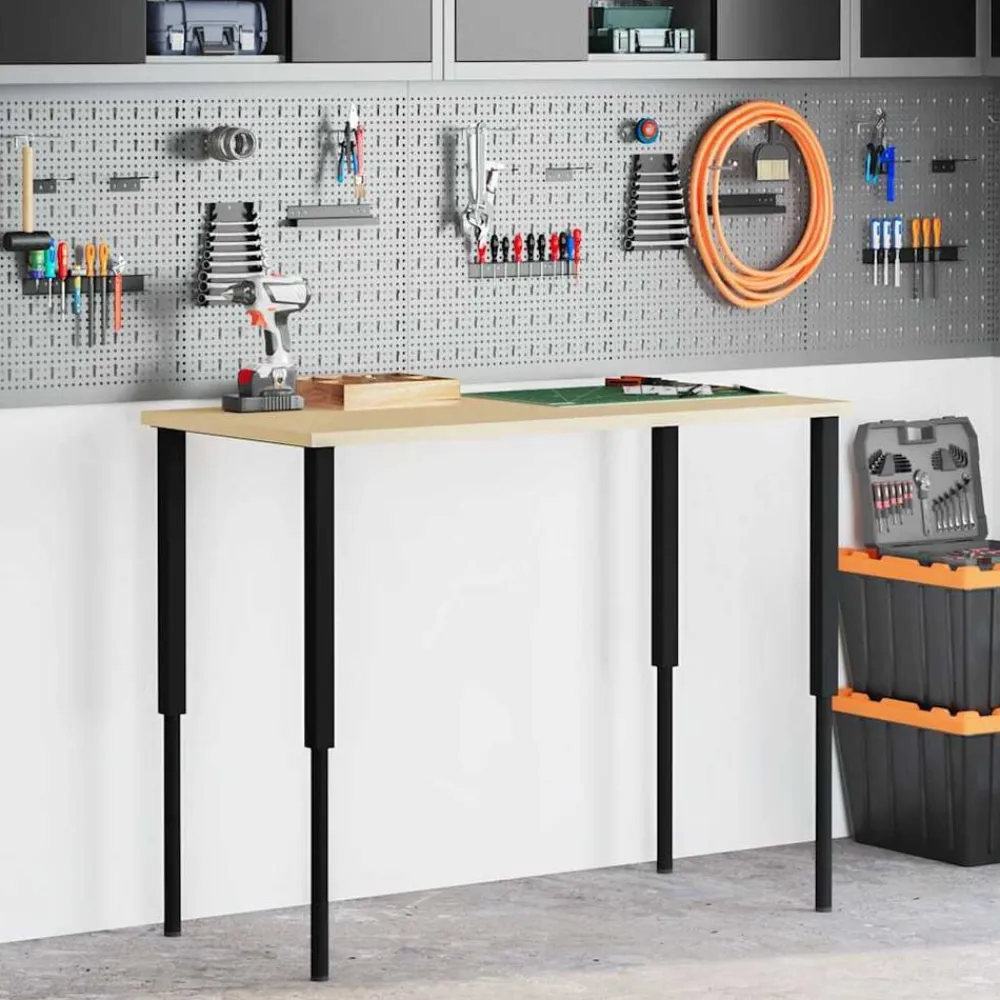 vidaXL Estructura de banco de trabajo 2 uds metal 55x(69-95,5)cm Negro Clearance
