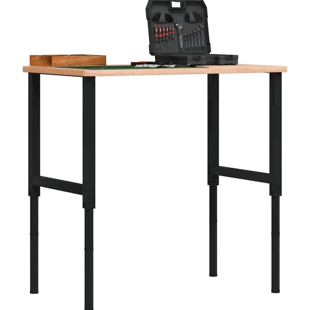 vidaXL Estructura de banco de trabajo 2 uds metal 55x(69-95,5)cm Negro Clearance