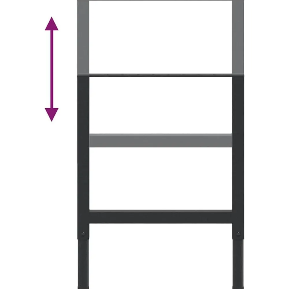 vidaXL Estructura de banco de trabajo 2 uds metal 55x(69-95,5)cm Negro Clearance