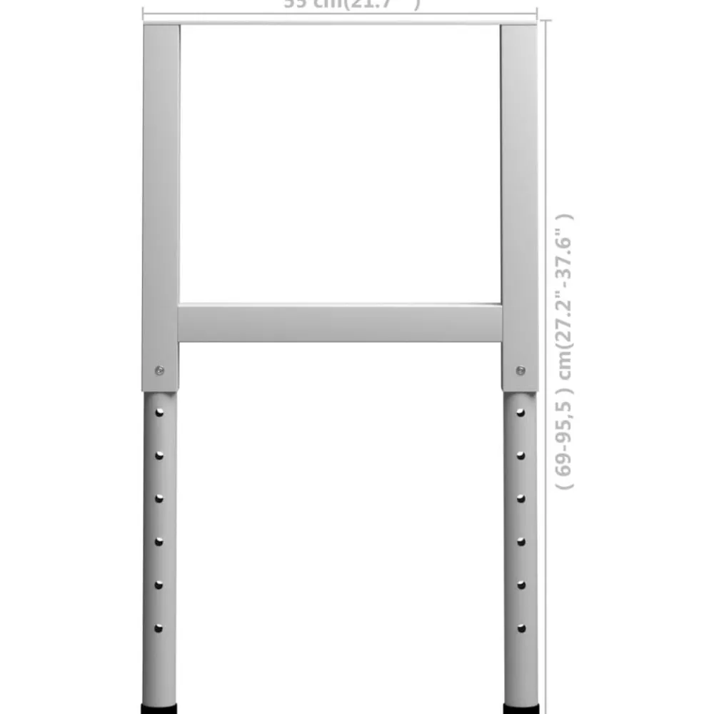 vidaXL Estructura de banco de trabajo 2 uds metal 55x(69-95,5)cm Gris Best