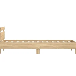 vidaXL Camas Y Accesorios-Estructura de cama cabecero luces LED 90x200 cm