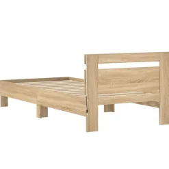 vidaXL Camas Y Accesorios-Estructura de cama cabecero luces LED 90x200 cm