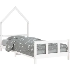Niños vidaXL Mobiliario Para Bebés Y Niños Pequeños-Estructura de cama para niños madera de pino 90x190 cm