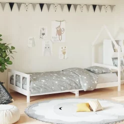 Niños vidaXL Mobiliario Para Bebés Y Niños Pequeños-Estructura de cama para niños madera de pino 90x190 cm