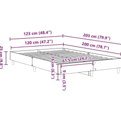 vidaXL Estructura de cama sin colchón madera 120x200 cm Roble Sonoma Discount