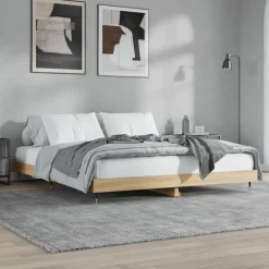 vidaXL Estructura de cama sin colchón 200x200 cm Roble Sonoma Clearance