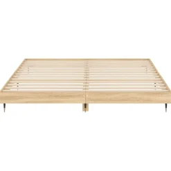 vidaXL Estructura de cama sin colchón 200x200 cm Roble Sonoma Clearance