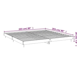 vidaXL Estructura de cama sin colchón 200x200 cm Roble Sonoma Clearance