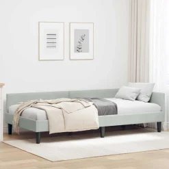 vidaXL Estructura de cama en esquina 80 cm x 200 cm Gris claro Online