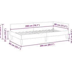 vidaXL Estructura de cama en esquina 80 cm x 200 cm Gris claro Online