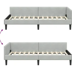 vidaXL Estructura de cama en esquina 80 cm x 200 cm Gris claro Online