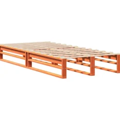 vidaXL Camas Y Accesorios-Estructura de cama sin colchón madera de pino marrón 90x200 cm