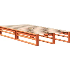 vidaXL Camas Y Accesorios-Estructura de cama sin colchón madera de pino marrón 90x200 cm