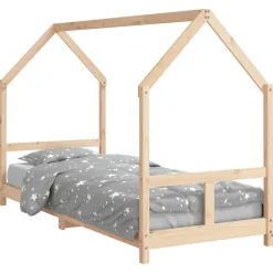 vidaXL Estructura de cama para niños madera maciza de pino 80x200 cm Natural Clearance