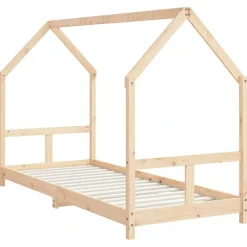 vidaXL Estructura de cama para niños madera maciza de pino 80x200 cm Natural Clearance