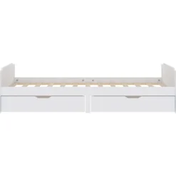 vidaXL Camas Y Accesorios-Estructura de cama sin colchón madera de pino blanca 90x200 cm