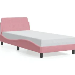 vidaXL Camas Y Accesorios-Estructura de cama con cabecero Dover terciopelo 80x200 cm