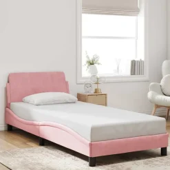 vidaXL Camas Y Accesorios-Estructura de cama con cabecero Dover terciopelo 80x200 cm