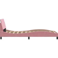 vidaXL Camas Y Accesorios-Estructura de cama con cabecero Dover terciopelo 80x200 cm