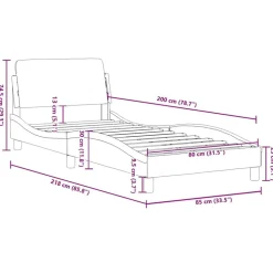 vidaXL Camas Y Accesorios-Estructura de cama con cabecero Dover terciopelo 80x200 cm