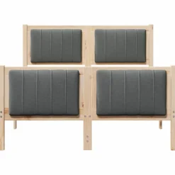 vidaXL Estructura de cama Negro y gris oscuro 120 x 200 cm Natural y gris oscuro Online