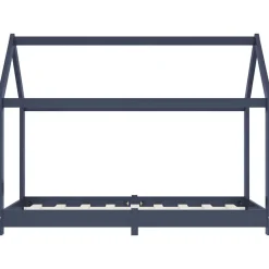vidaXL Estructura de cama infantil madera maciza pino 70x140 cm Gris