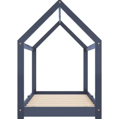 vidaXL Estructura de cama infantil madera maciza pino 70x140 cm Gris