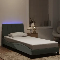 vidaXL Camas Y Accesorios-Estructura de cama con LED sin colchón Hanko terciopelo 80x200 cm