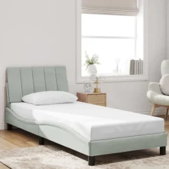 vidaXL Camas Y Accesorios-Estructura de cama con LED sin colchón Hanko terciopelo 80x200 cm