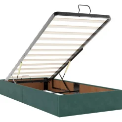 vidaXL Camas Y Accesorios-Estructura de cama con colchón 2 pcs Verde Terciopelo