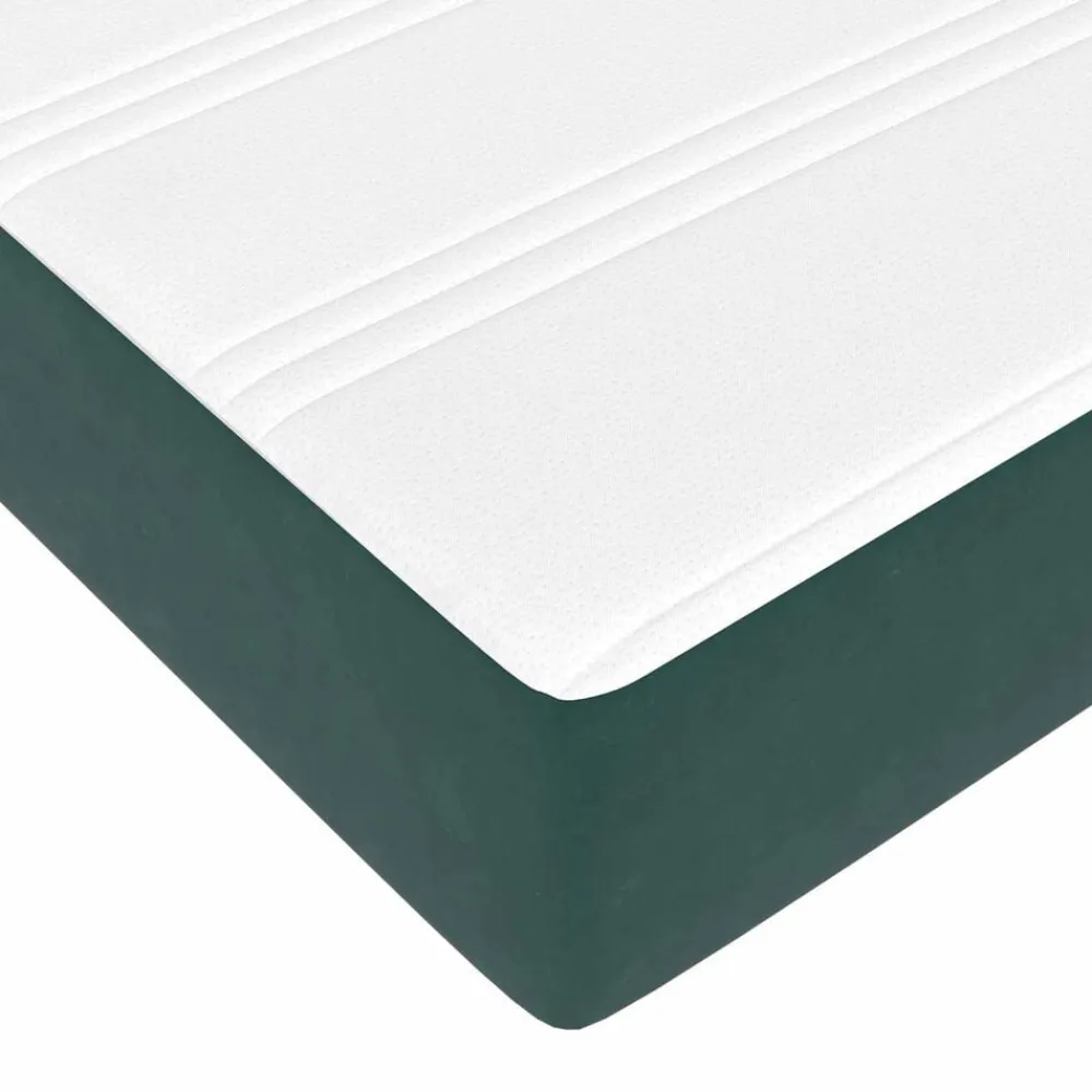 vidaXL Camas Y Accesorios-Estructura de cama con colchón 2 pcs Verde Terciopelo