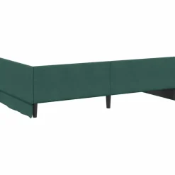 vidaXL Estructura de Cama Esquina con Colchón 2 pcs Verde Terciopelo Verde oscuro New