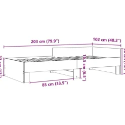vidaXL Camas Y Accesorios-Estructura de cama sin colchón madera 100x200 cm