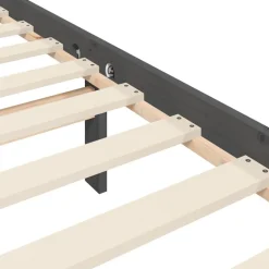 vidaXL Estructura de cama con cabecero madera maciza 200x200 cm Gris Outlet
