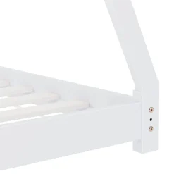 vidaXL Estructura de cama infantil madera maciza pino blanca 70x140 cm Blanco
