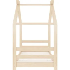 vidaXL Estructura de cama infantil de madera maciza de pino 70x140 cm Marrón New
