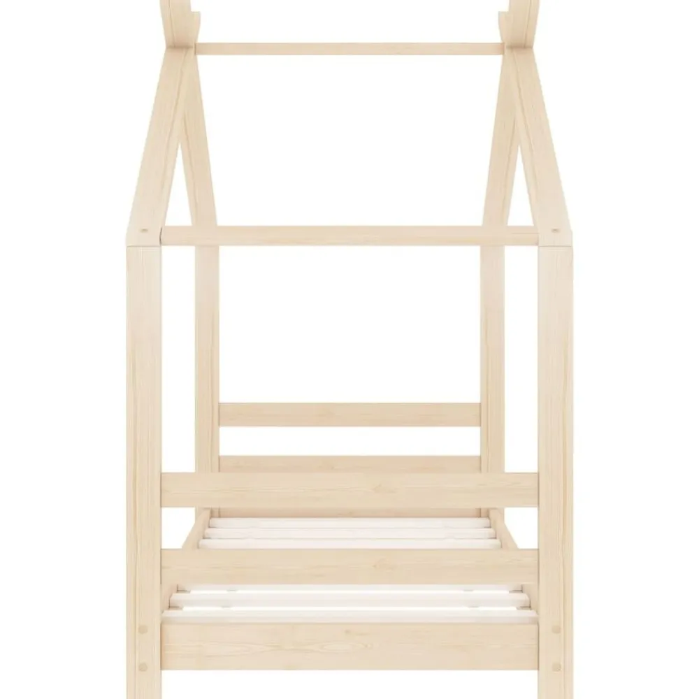 vidaXL Estructura de cama infantil de madera maciza de pino 70x140 cm Marrón New