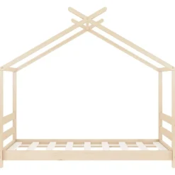 vidaXL Estructura de cama infantil de madera maciza de pino 70x140 cm Marrón New
