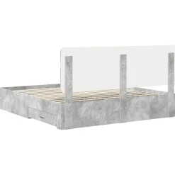 vidaXL Conjuntos De Muebles-Estructura de cama con cabecera Gris Concreto 200 x 200 cm