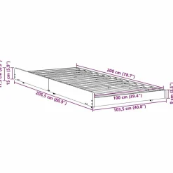 vidaXL Camas Y Accesorios-Estructura de cama 100 x 200 cm Madera de pino macizo