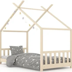 vidaXL Estructura de cama infantil de madera maciza de pino 70x140 cm Marrón Outlet
