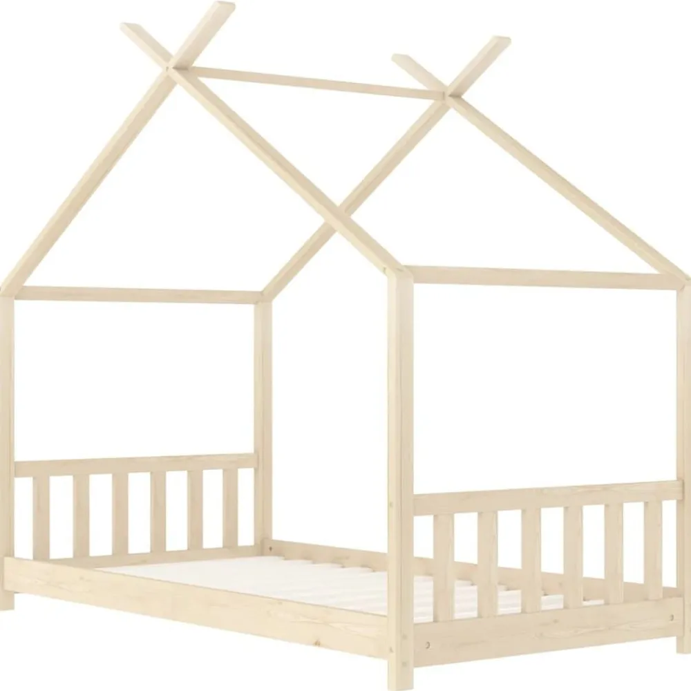 vidaXL Estructura de cama infantil de madera maciza de pino 70x140 cm Marrón Outlet
