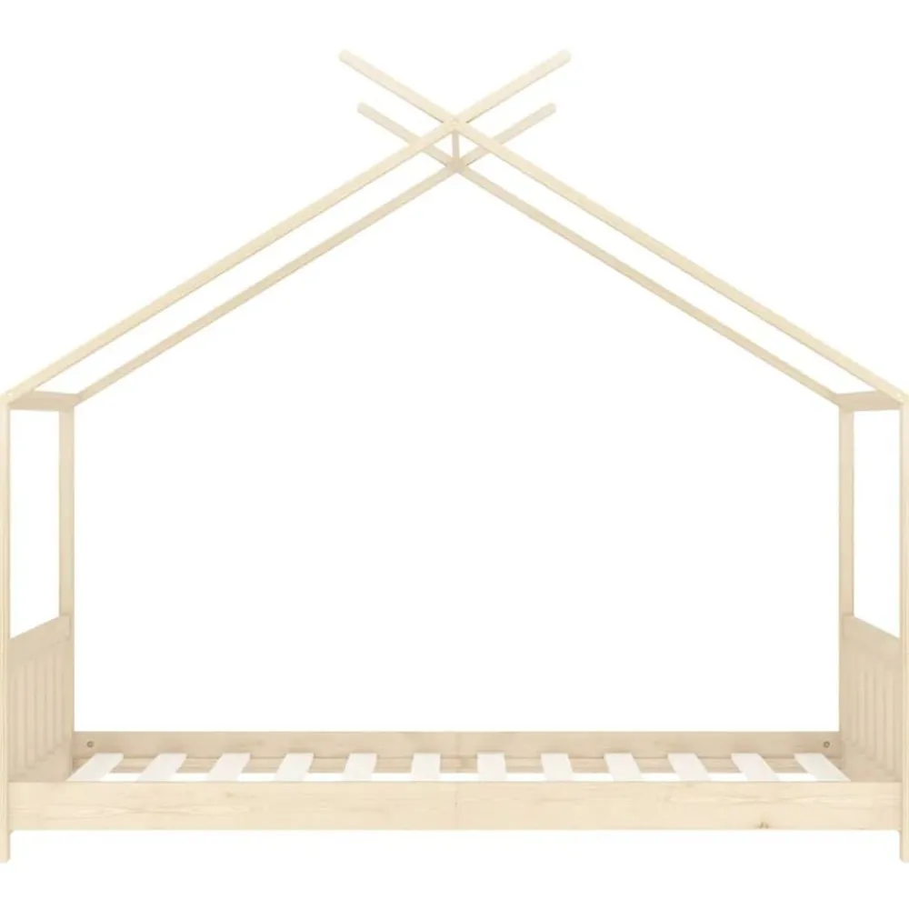 vidaXL Estructura de cama infantil de madera maciza de pino 70x140 cm Marrón Outlet