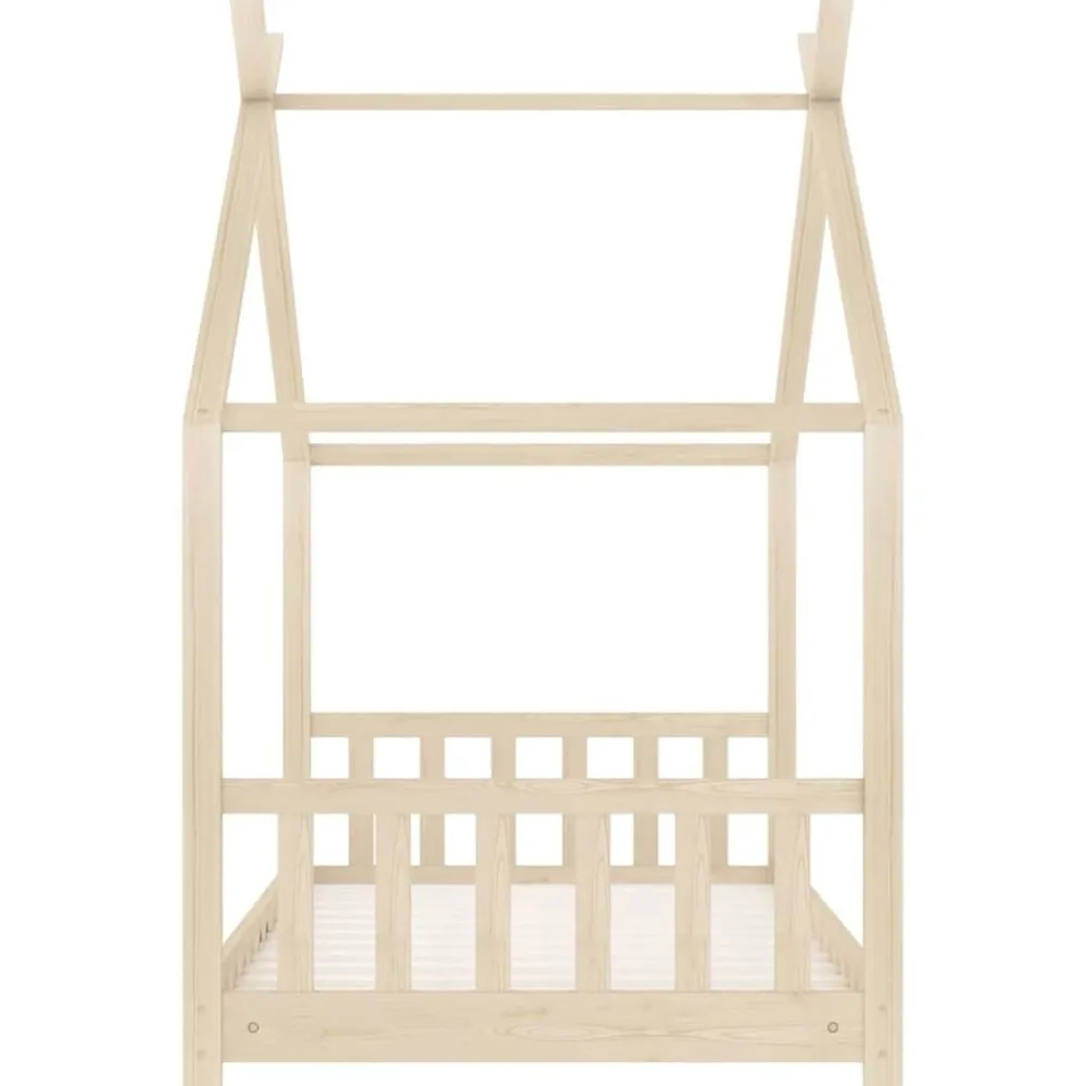 vidaXL Estructura de cama infantil de madera maciza de pino 70x140 cm Marrón Outlet