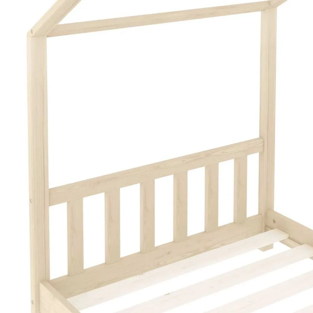 vidaXL Estructura de cama infantil de madera maciza de pino 70x140 cm Marrón Outlet